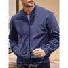 Men's Casual Retro-Inspired Lightweight Zip-Up Jacket Solid Color Baseball Collar