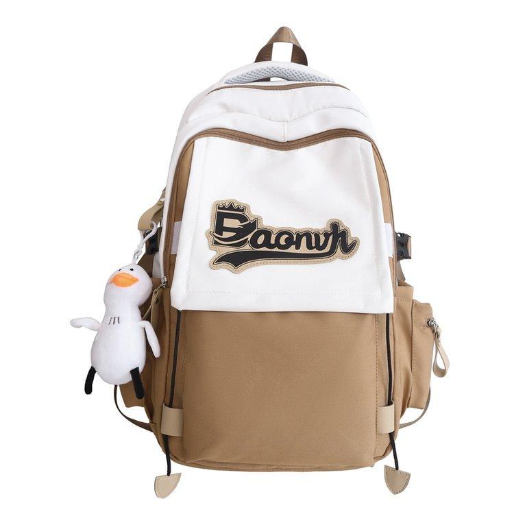 

Вінтажний стильний чоловічий жіночий шкільний рюкзак світло-коричневого кольору