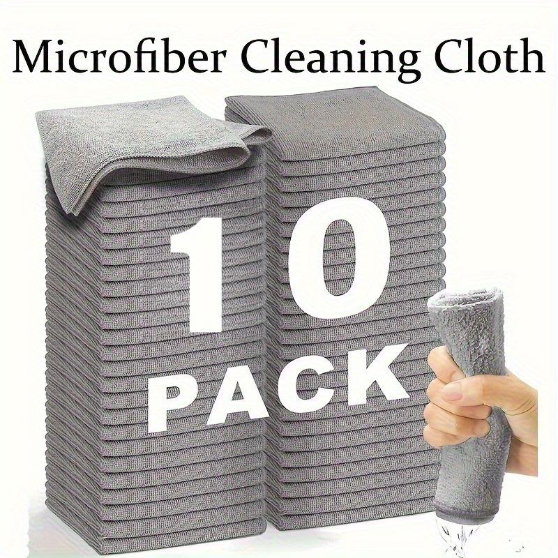 

10 Ultra Absorbent Microfiber Towels for Car Washing, Dish Drying & Glass Cleaning - Compact, Ultra-Soft, Square, Kitchen Towels