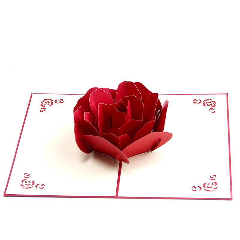 3D Handmade Rose Card for Qixi Festival, Teacher's Day, Wedding