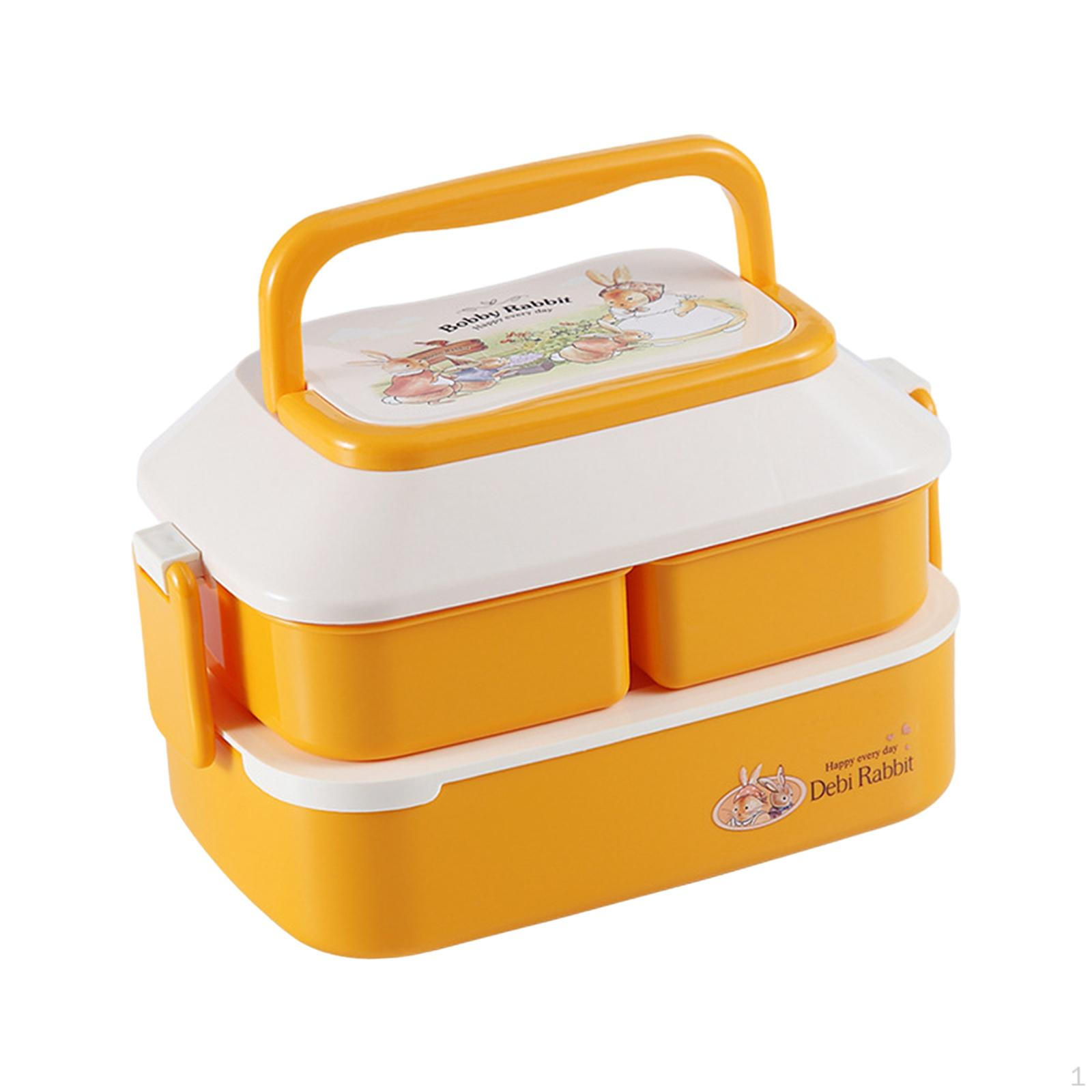 Children Lunch Box Lightweight Food Containers for Fishing Dining Out Office жёлтый