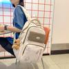 Women's Schoolbag Junior High School Student Color Block Backpack Computer Backpack