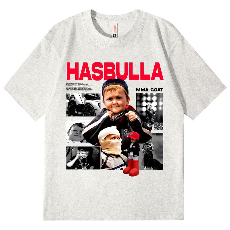 Hasbulla Mini Khabib Koszulki Graficzne Trend Mody High Street Koszulki z Krótkim Rękawem Unisex Unisex Casual Luźne Koszulka 100% Bawełna