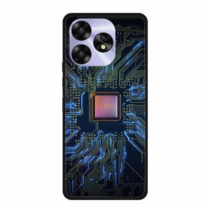 For Umidigi A15c A15 Case Painted Black Bumper TPU Soft Silicone Phone Cover For Umidigi A15 Cases A 15 15T Coque Funda Capa Cat