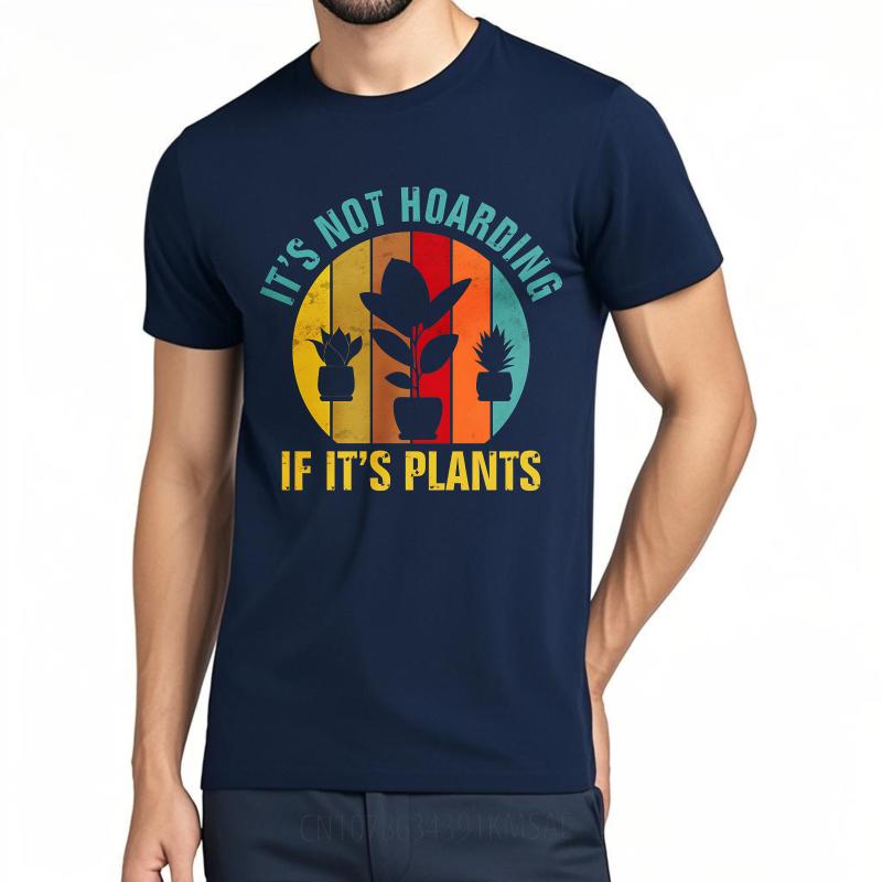 

Men Cotton Tshirt Streetwear Summer Men T Shirt Its Not Hoarding If Its Plants Short Sleeve Solid Color ONeck Tshirt as the picture10100 темно-синього кольору