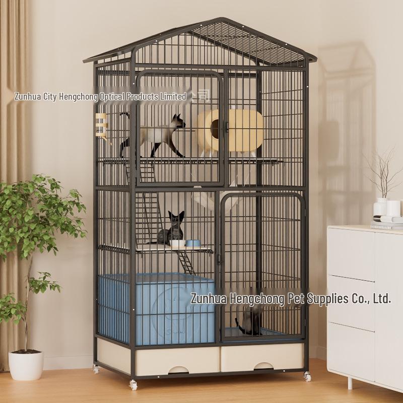 Extra-Large Multi-Layer Indoor Cat Villa with Integrated Toilet