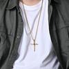 European and American Retro Style Stainless Steel Nail Cross Necklace Personalized and Niche Titanium Steel Cross Pendant