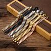 Fashion Women'S 8-10-12 Mm Wide Electroplated Multi-Color Stainless Steel Strap Bracelet, Titanium Steel Strap Bracelet Women