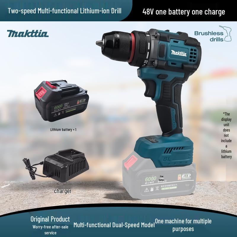 Makita-Style Brushless Hand Drill & Electric Hammer with Rechargeable Lithium Battery