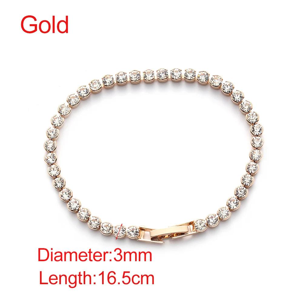 1Pc Crystal Rhinestone Jewelry Gold/Silver Color Bracelet Chain Women Bridesmaid Girls Wedding Party Hot Sale Gift Cuff Bracele