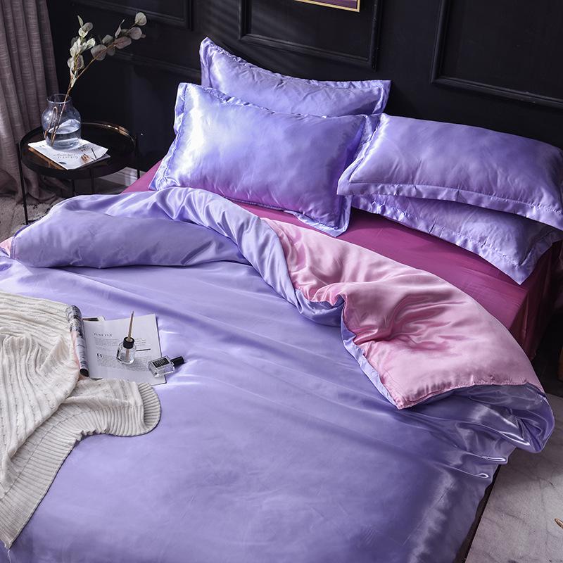 Summer Silk Luxury Plain Color 4-Piece Set - Light and Simple Design