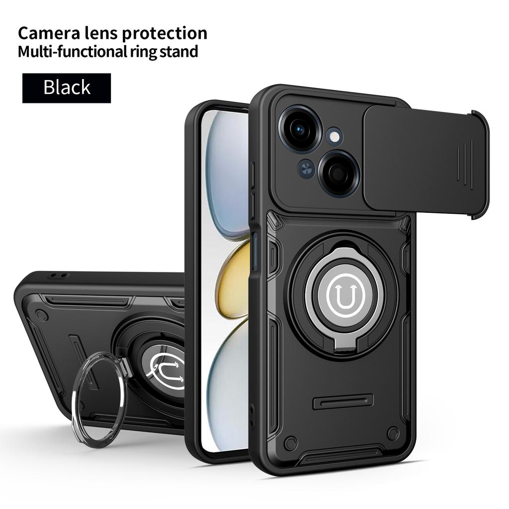 For Tecno Spark Go 1 Case Cover Magnetic Armor Shockproof Ring Holder Case Wireless Charge Cover