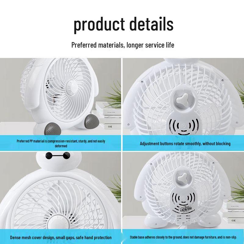 Compact Cartoon Electric Desk Fan for Student Dorms and Bedrooms