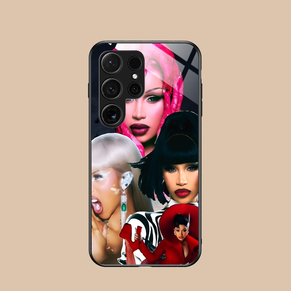

Стеклянный чехол для мобильного телефона Cardi B для Samsung Galaxy S26 S25 S24 S23 S22 S21 S20 Note20 Plus FE Ultra Цветная крышка Galaxy S25