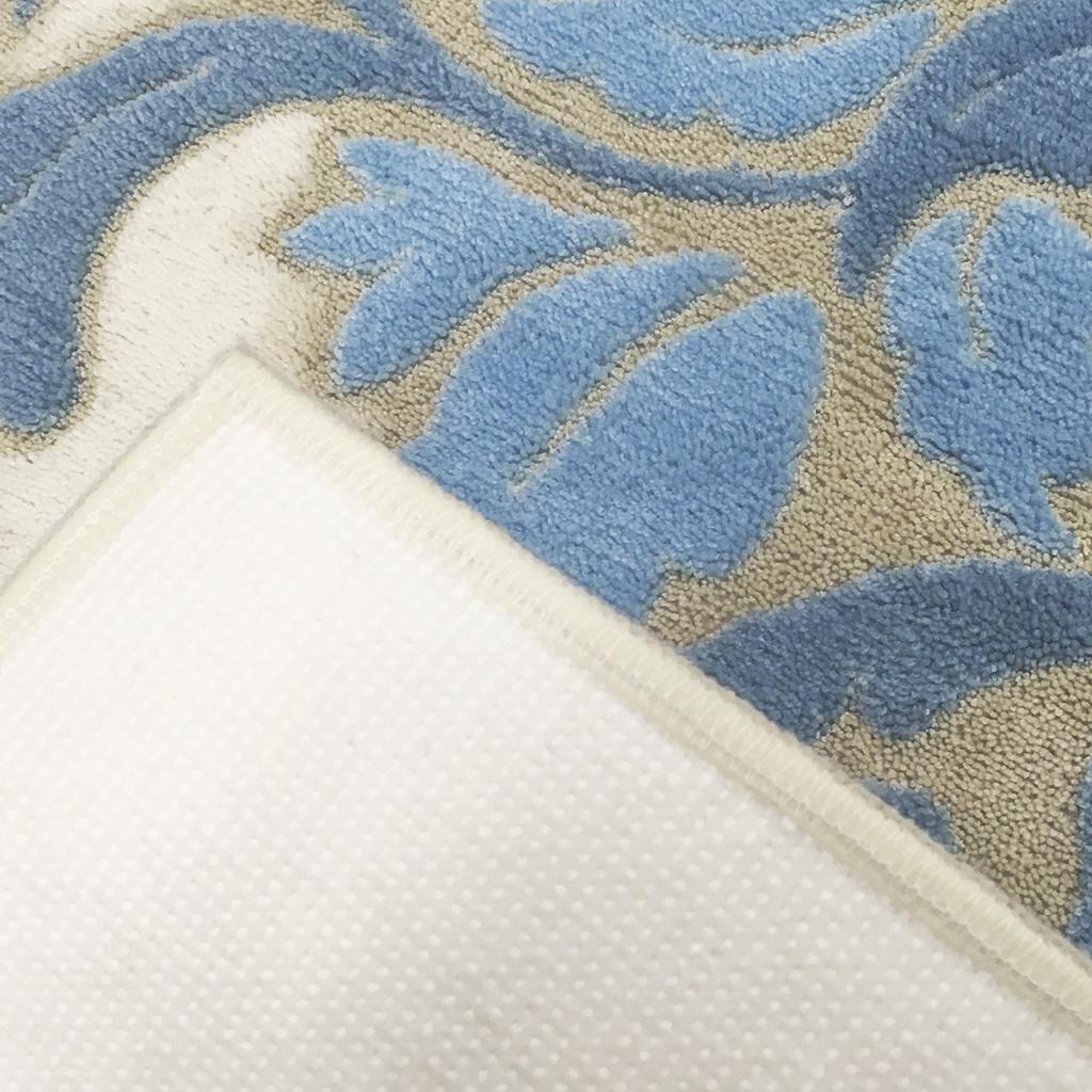 Senko DECORMUSEE Samira Bath 45 X 60 Damask Antibacterial and Made In Product Number 32096 Mat, Approx. Cm, Blue-Gray Pattern, Odor-Resistant, Japan,