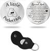 Cross Car Key Inspirational Decision Coin Leather Keychain with Stainless Steel Engraved Double-Sided Round Charm Gift