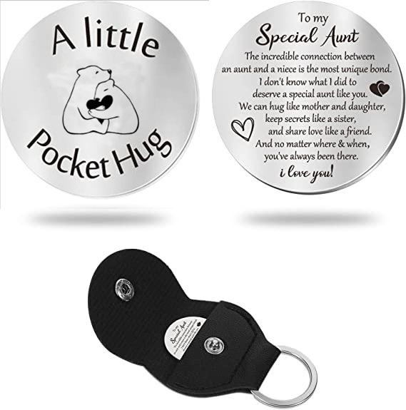 Cross Car Key Inspirational Decision Coin Leather Keychain with Stainless Steel Engraved Double-Sided Round Charm Gift