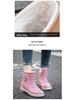 Trendige Damen-Regenstiefel im koreanischen Stil - Kurz, warm, Gummi, modische Schuhe für Studentinnen