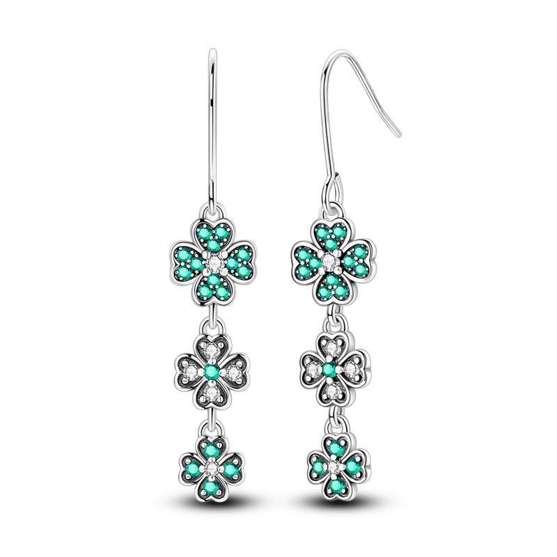 Náušnice pro ženy 925 Sterling Silver Kruhové náušnice Diamantové Srdce Lásky Zámek Broskvové Srdce Náušnice Krásný Dárek