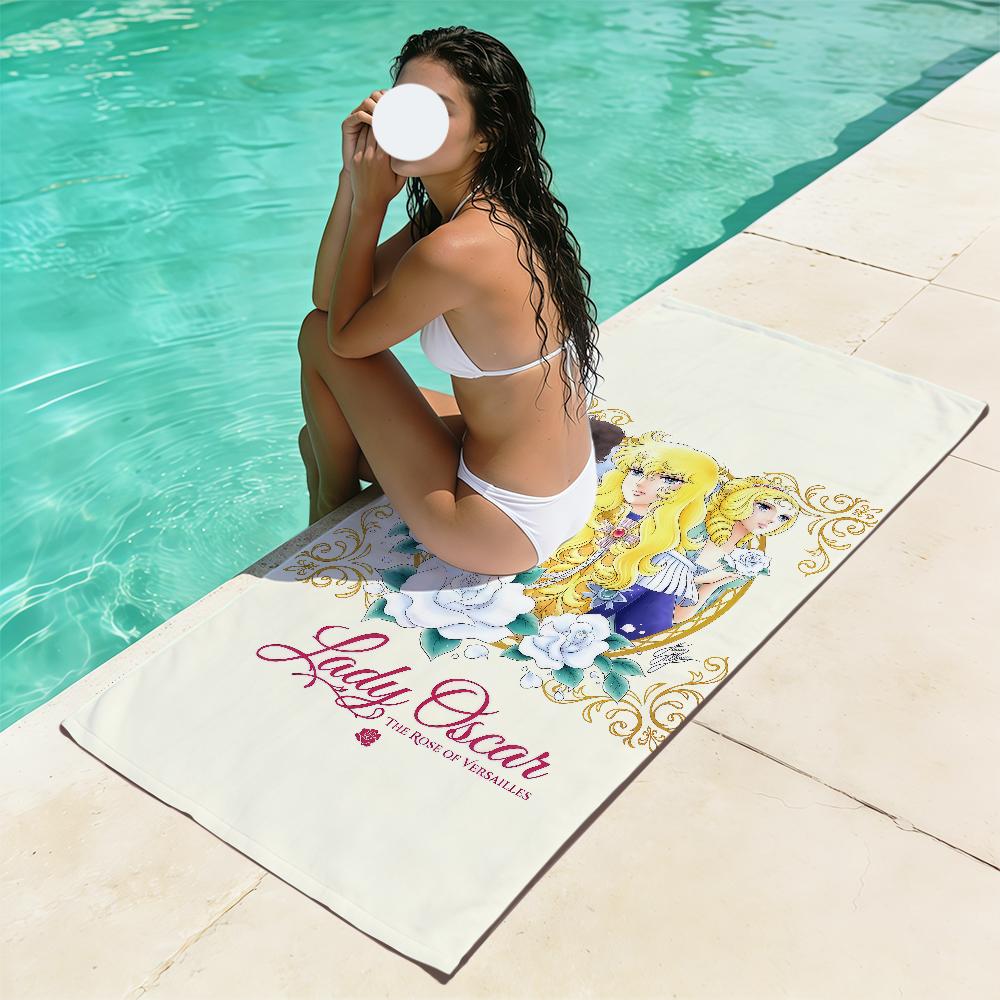 Anime Manga The Rose of V-Versailles Lady Oscar Soft Beach Towels Trip Swim Pool Bathing Towel Gym Spa Home Decor Gift Holiday