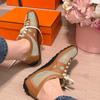 Summer New Single Shoes Hollow Mesh Women's Lace-up Retro Fashion Sports and Leisure Shoes