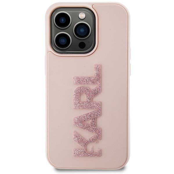 Karl Lagerfeld KLHCP15X3DMBKCP iPhone 15 Pro Max 6.7" Pink Hardcase 3D Rubber Glitter Logo