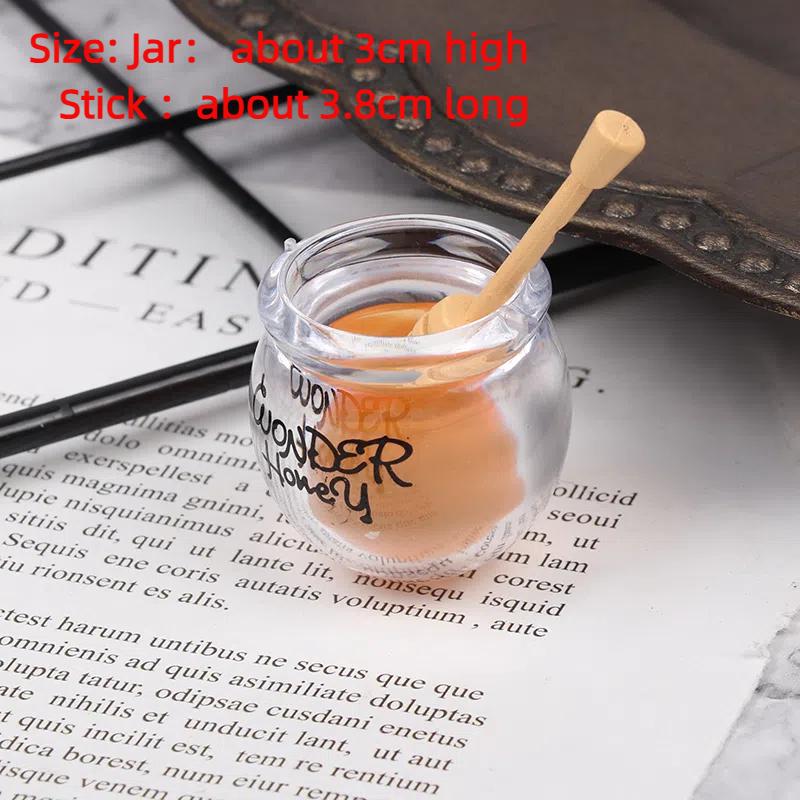 1Set Miniature Dollhouse Honey Pot Kitchen Room Food Diy Home Tableware Accessories Jar+Stick