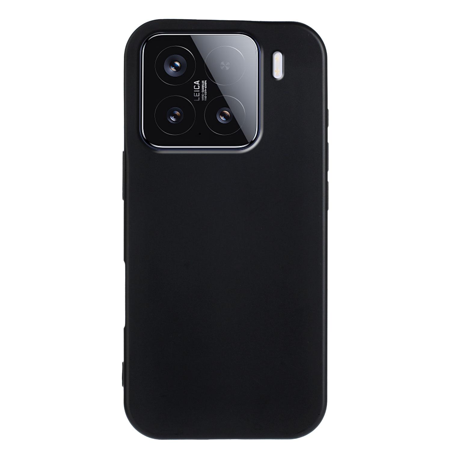 

For Xiaomi 15 TPU Case Soft Matte Anti-fingerprint Phone Back Cover Black
