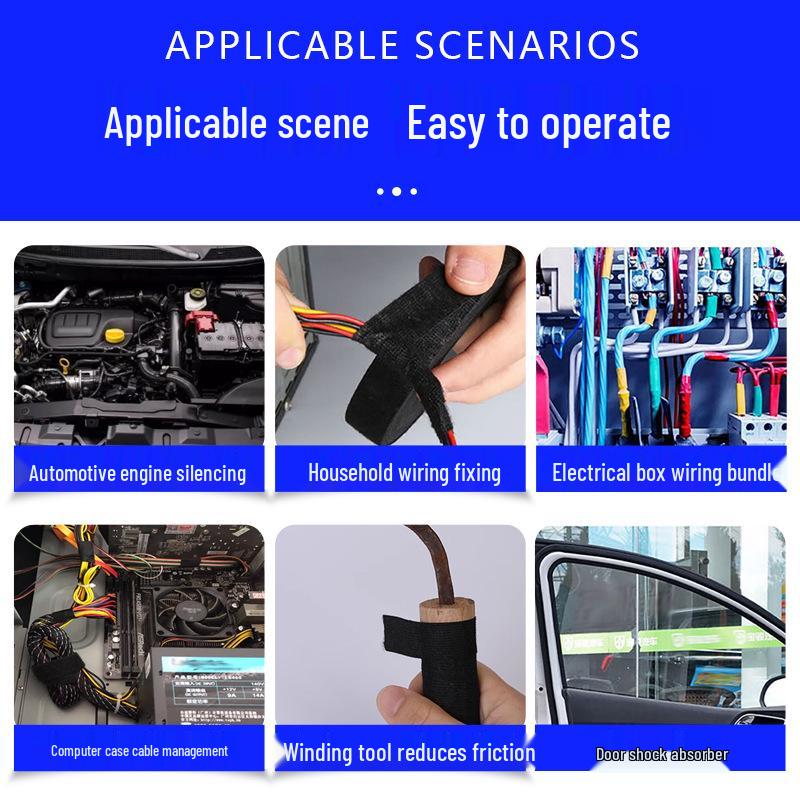 Plush Automotive Wiring Harness Tape for Sound Insulation, Shock Absorption, and Wear Resistance in Bonsai Plant Styling and Care