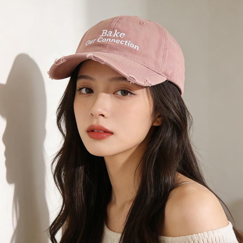Cotton Baseball Cap With Wide Brim Sunshade For Casual Outdoor Wear