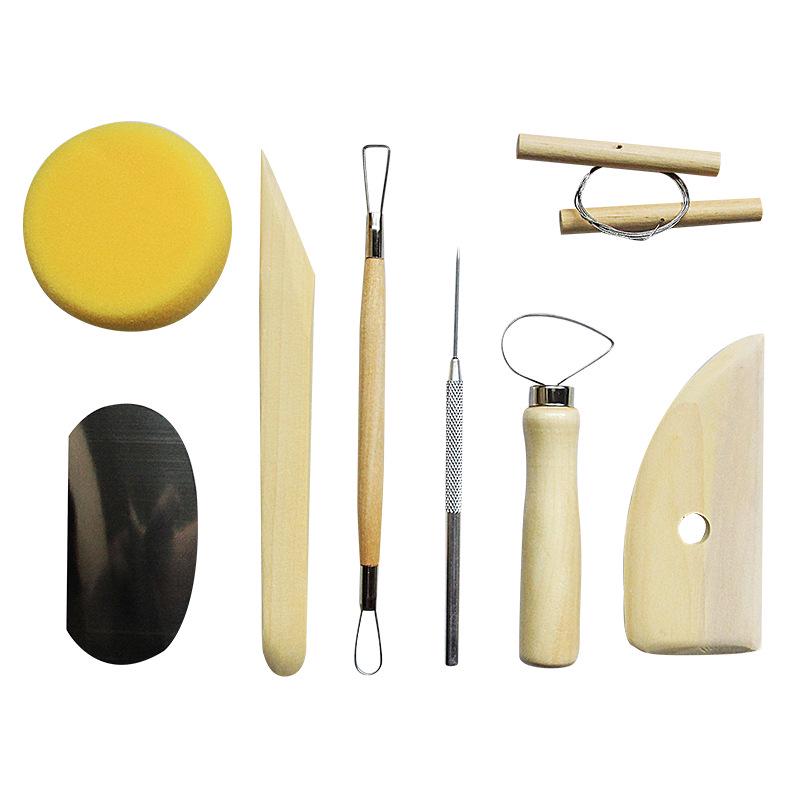 Soft Pottery DIY Clay Sculpture Pottery Tool Knife Sculpture Tool 8-piece Set Christmas Gift for Kids LS