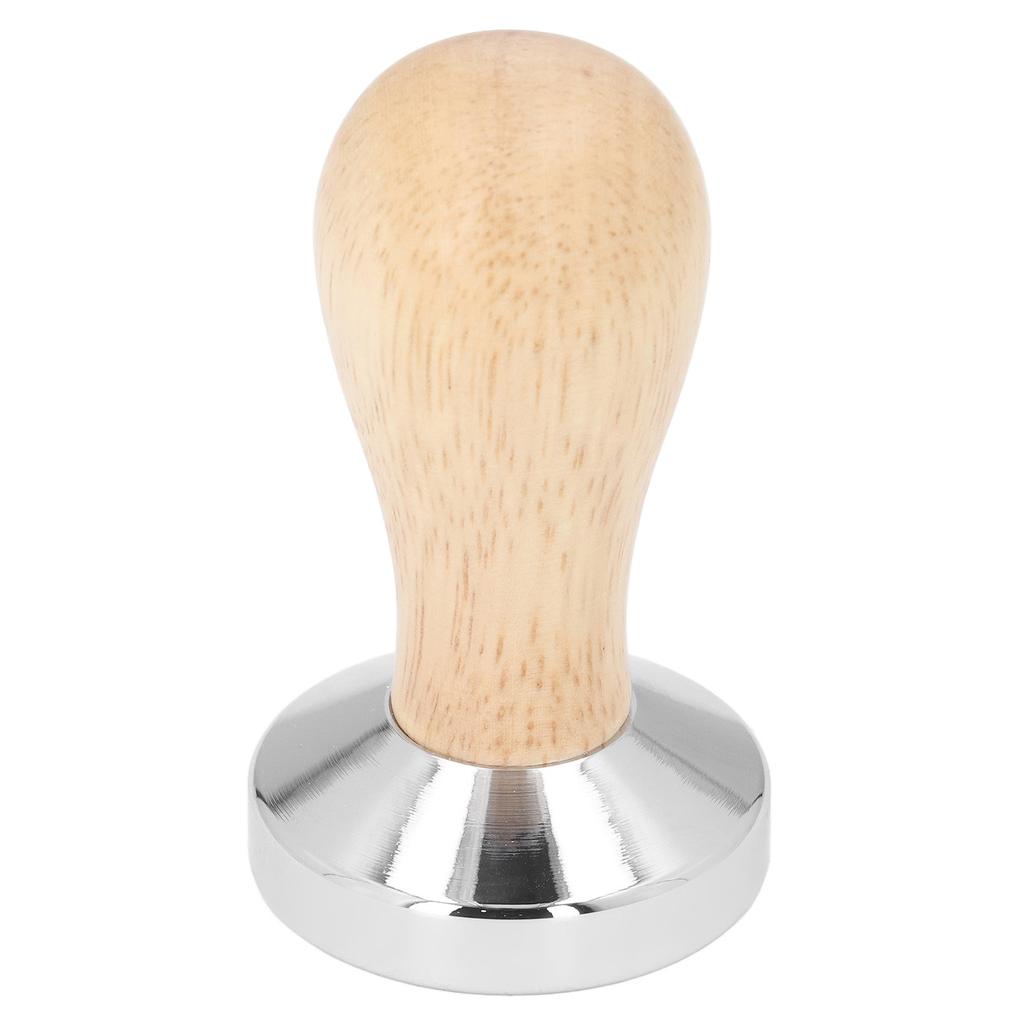 Coffee Tamper Detachable Food Grade Stainless Steel Flat Bottom Coffee Powder Press Hammer with Wooden Handle