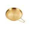 with Handle Stainless Steel Plates Round Serving Plate Tableware Barbecue Dish  Outdoor Dining