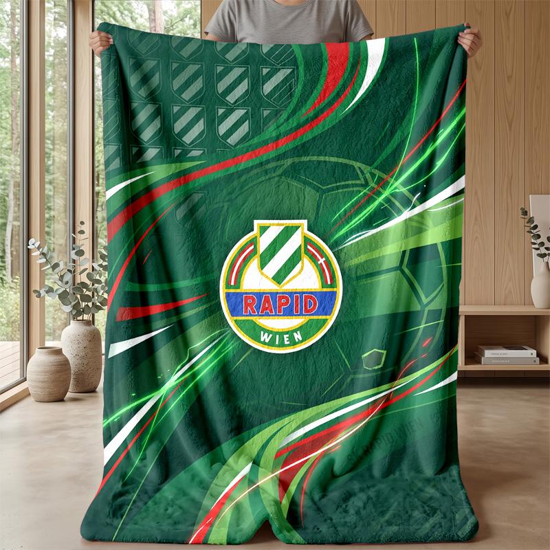 Rapid Wien FC Soft Flannel Fleece Blanket Lightweight Cozy Warm Throw Blanket For Sofa Bed Home Decor