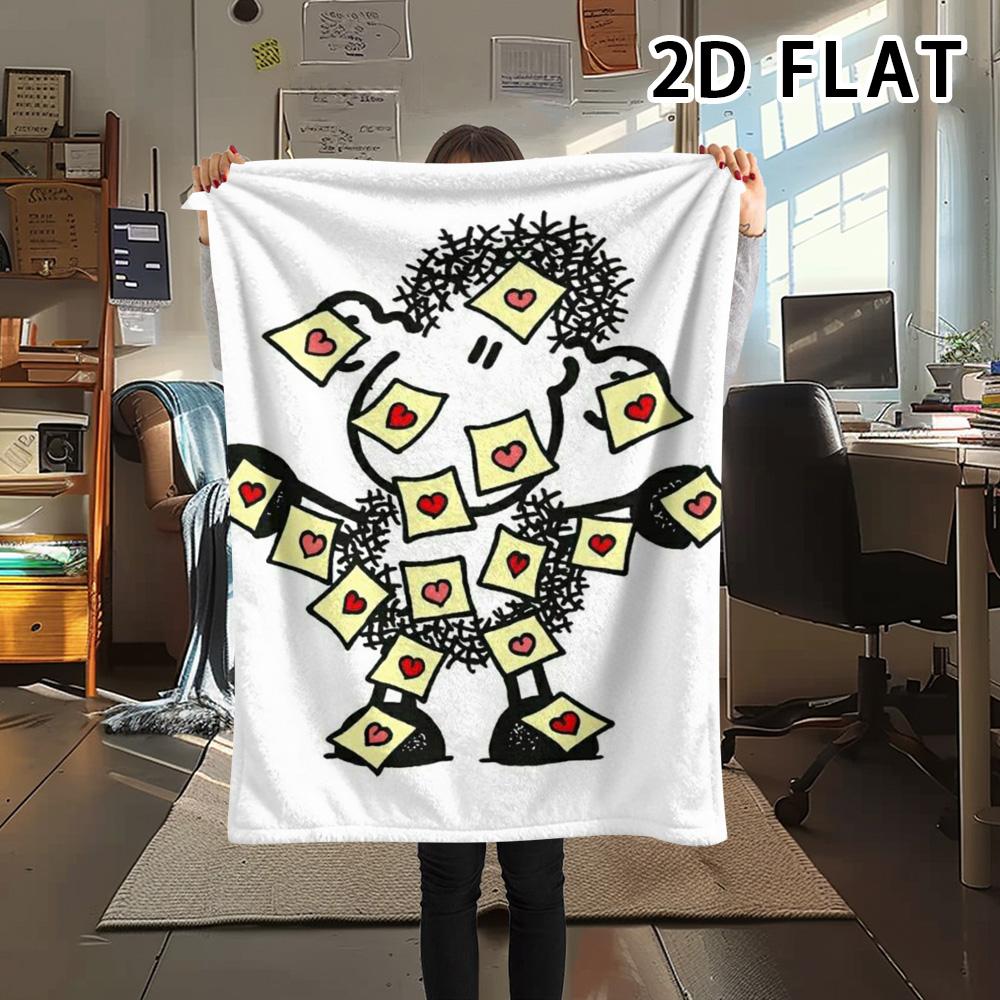 1Pc Sheepworld Print Flannel Blanket, High Quality Comfortable for All Seasons, Home Decor, Warmth and Comfort, Perfect for Christmas Gifts