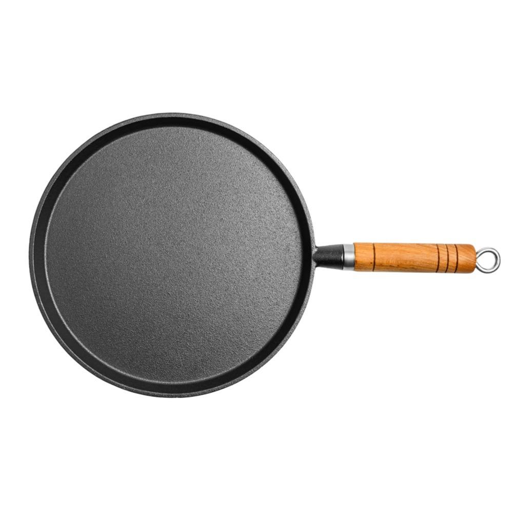 Thick Cast Iron Non-Stick Flat Bottom Grill Pan for Steak, Pancakes, Eggs, and Outdoor BBQs