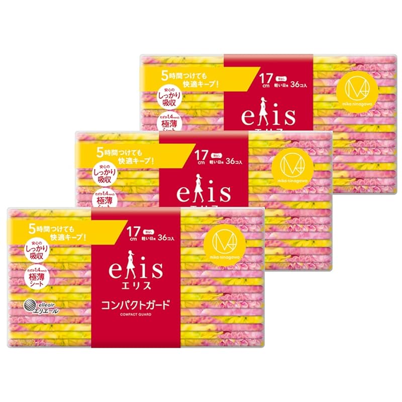 

M/mika ninagawa collaboration design Part 3 Ellis compact guard No wings 17cm (for light daily use) 108 sheets (36 sheets x 3 packs) [Bulk purchase]