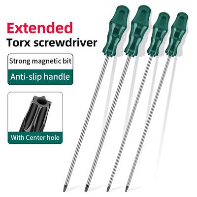 Portable 400mm Torx Screwdriver Extra Long with Hole Repair Screw Driver Hand Tools T15 T20 T25 T30 Hexagon Screwdriver