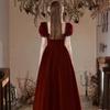 Prăjituri de catifea 1011 vară nouă mireasă nuntă logodnă bordeaux mâneci bufante subțire temperament rochie de seară