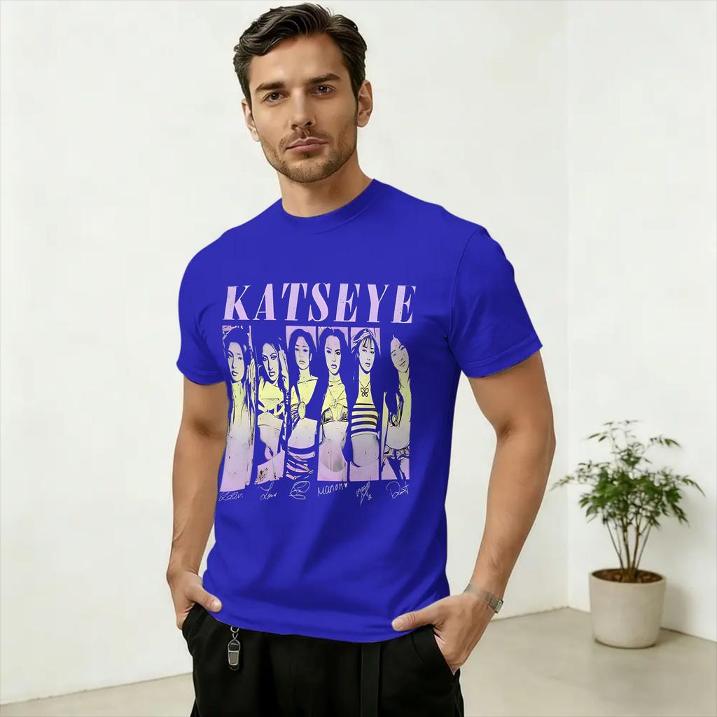 Unisex T-Shirt Kpop Katseyes Awesome 100% Cotton Tee Shirt Short Sleeve T Shirts Round Neck Clothes Party