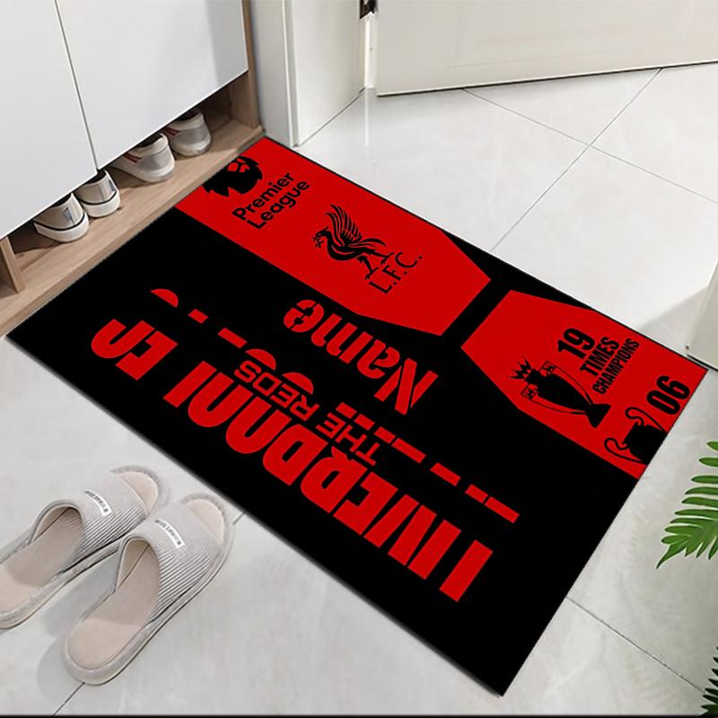 Custom Name Liverpool Football Club Printed Carpet Rug For Office Chair Living Room Bedroom Kitchen Room Decor Gifts