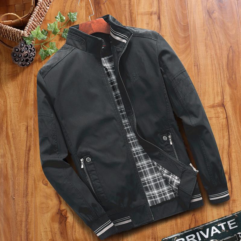 Men's Casual Cotton Jacket for Middle-Aged & Elderly - Lightweight Spring/Autumn Wear