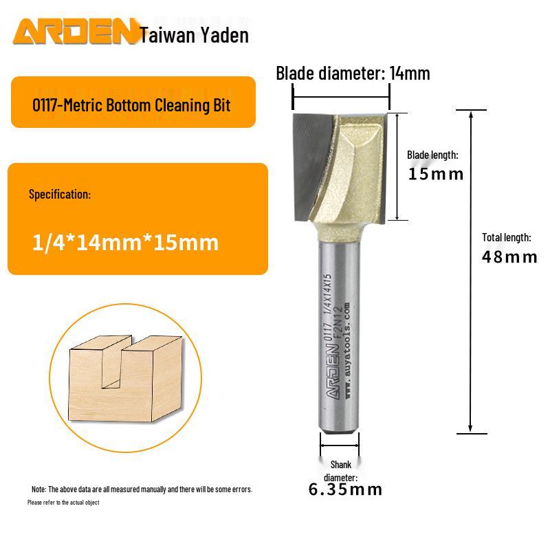 Yaden Metric Flat Bottom Woodworking Cutter: Slotting, Rebating, Milling, Trimming, Engraving, & Router.