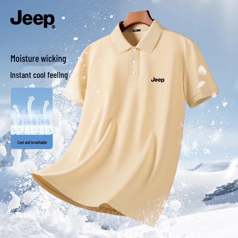 JEEP Men s Quick-Dry Anti-Bacterial Polo T-Shirt 3XL