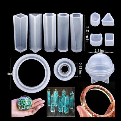 Conjunto de moldes de epóxi de cristal, pulseira, pingente, ferramenta de joalheria, combinação com broca de torção manual, 12 cores