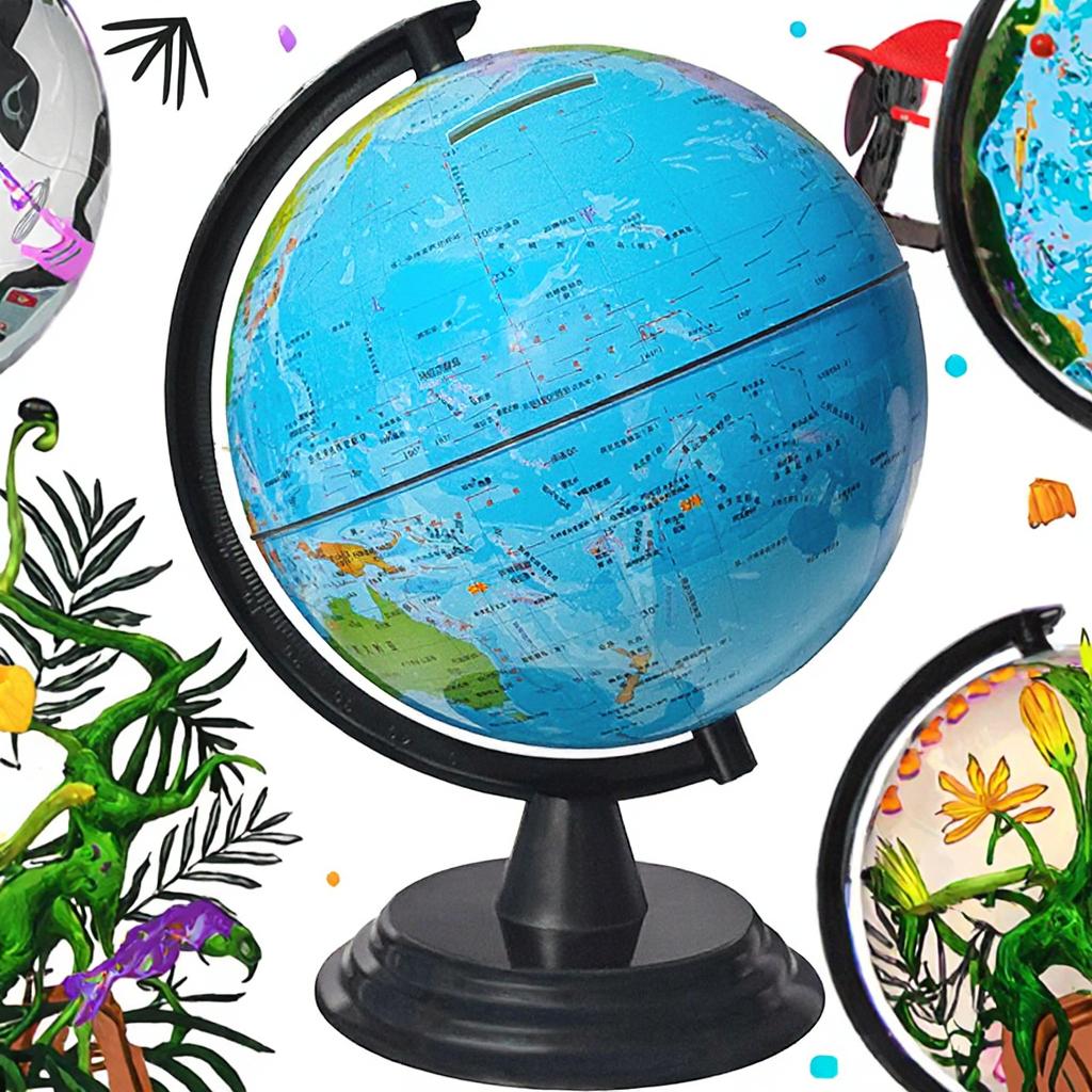 Good Quality Kids Educational Plastic World Globe Earth Map Piggy Bank with Geography Made in China