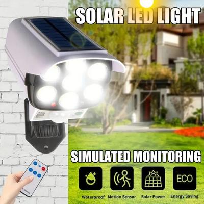 Solar-LED-Licht für den Außenbereich, Bewegungsmelder, wasserdicht, Solarenergie-Wandleuchte mit Fernbedienung, Hof, Garage, sichere Straßenlaterne