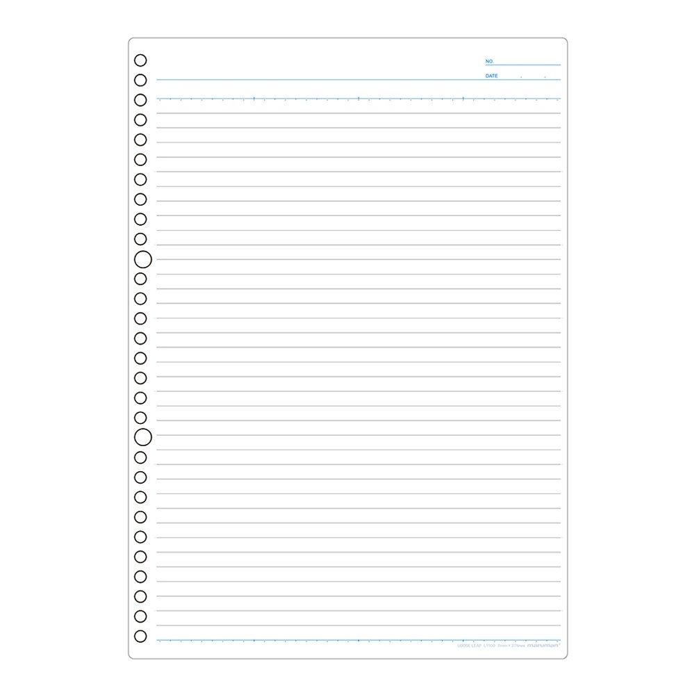 Maruman 100 Loose-Leaf Paper, A4, Ruled, 7mm, sheets, 5-pack (L1100H)
