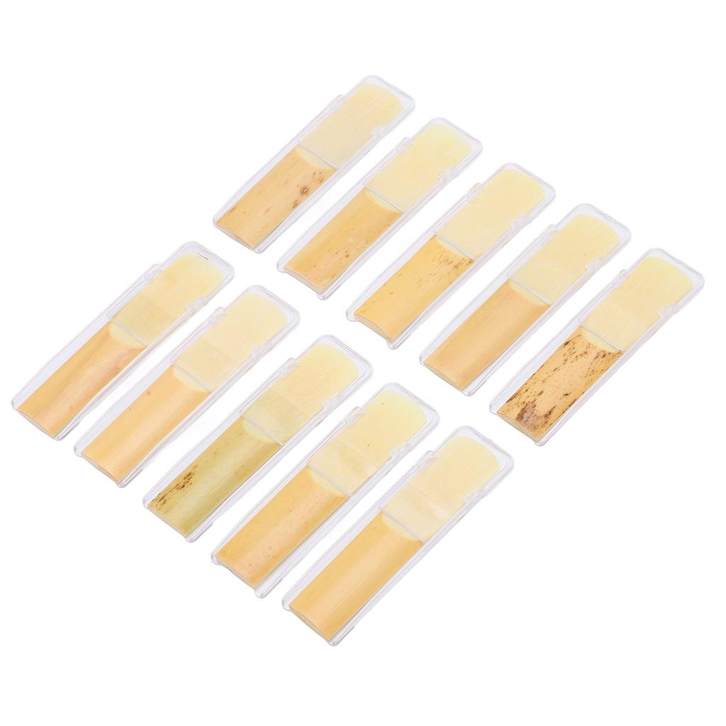 10Pcs Alto Saxophone Reeds 2.5 E Flat Sax Woodwind Accessories with Transparent Box