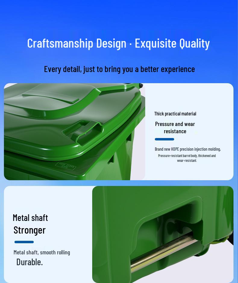 Large Capacity Trash Can with Lid and Foot Pedal for Residential or Commercial Use, Suitable for Outdoor Waste Sorting